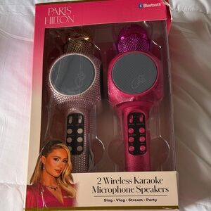 Paris Hilton Glitter Wireless Karaoke Microphones - Pink & Rose Gold